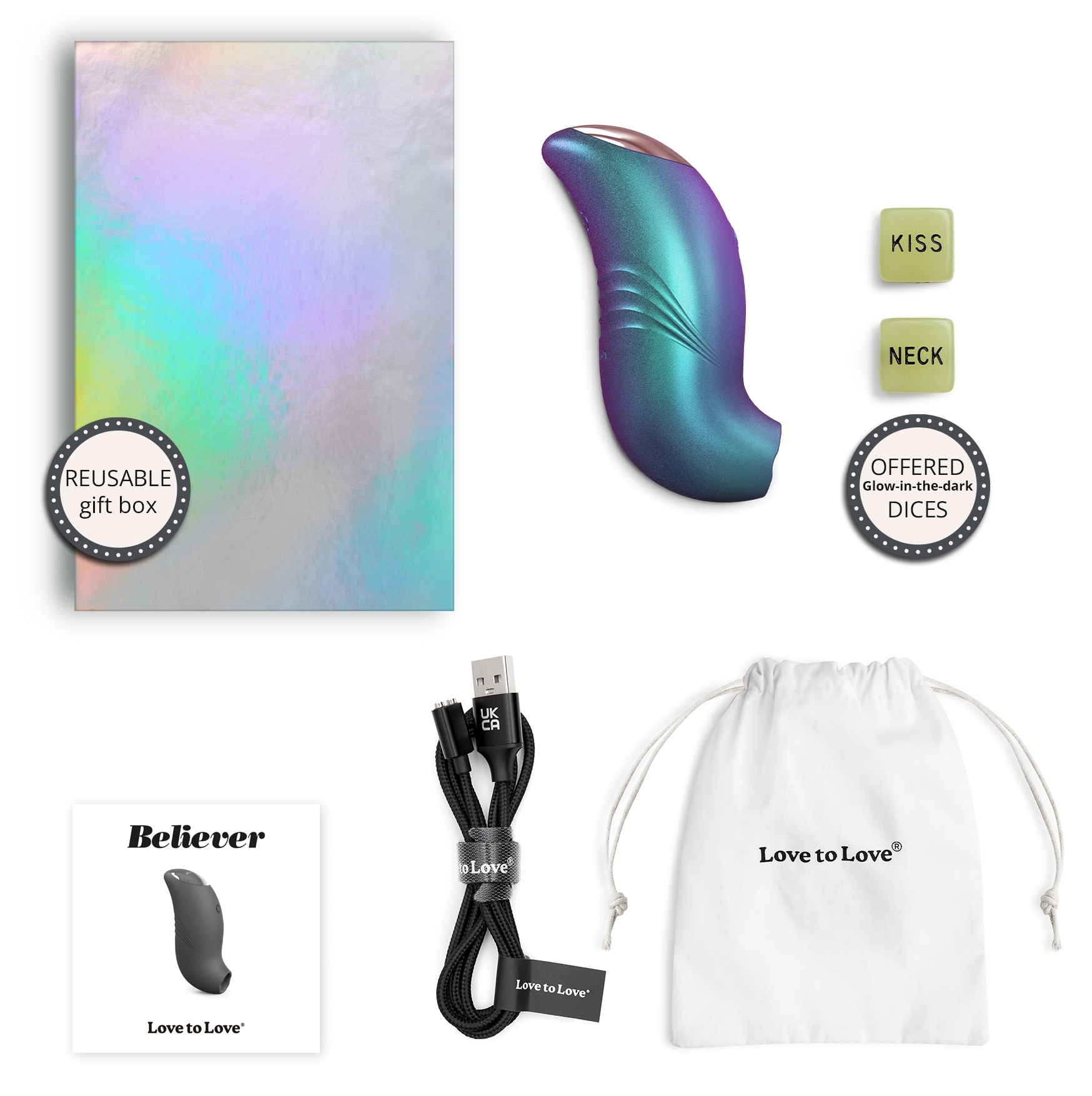 Stimulateur de clitoris Believer Love to Love Bleu – Image 2