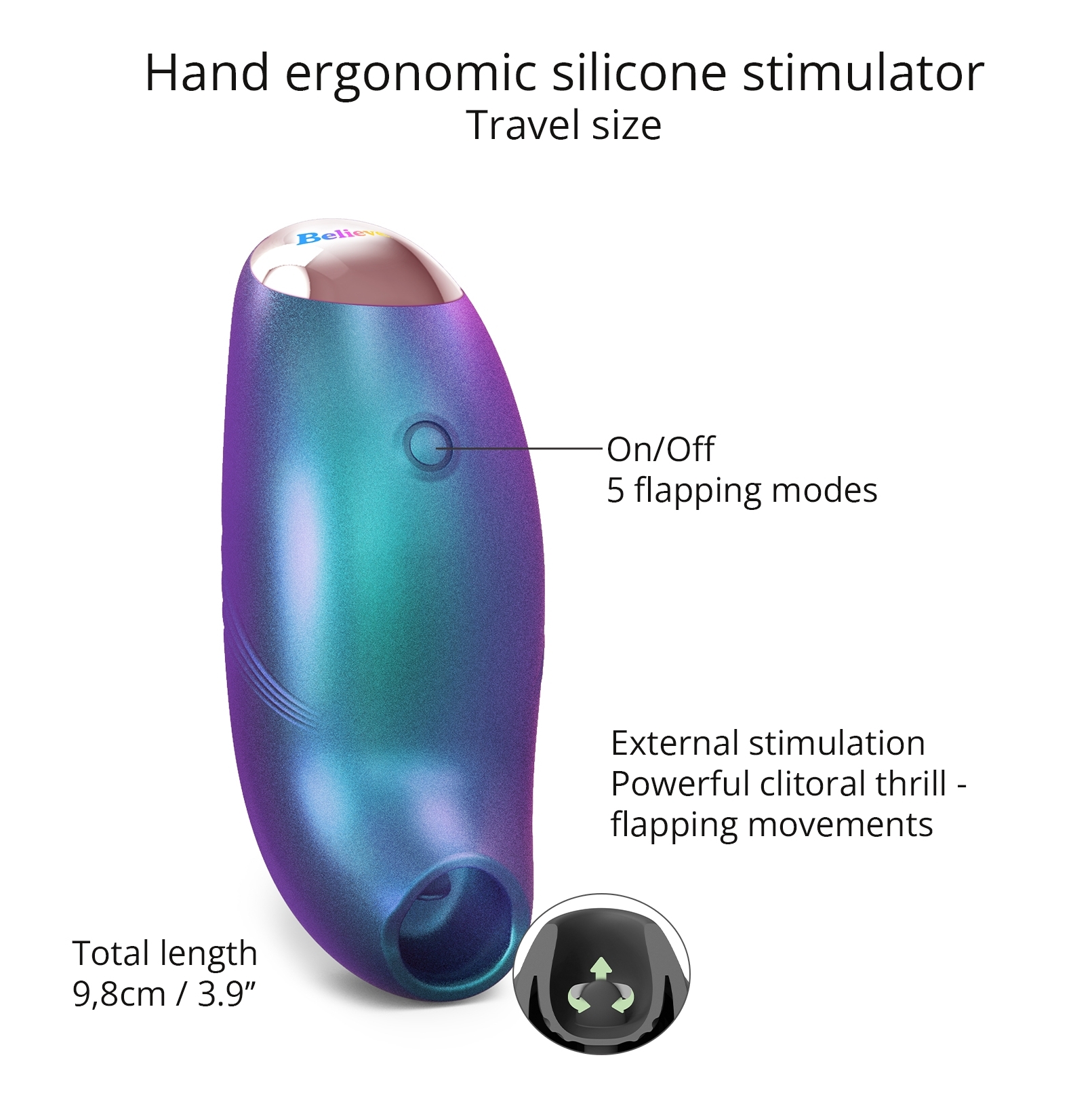 Stimulateur de clitoris Believer Love to Love Bleu – Image 5