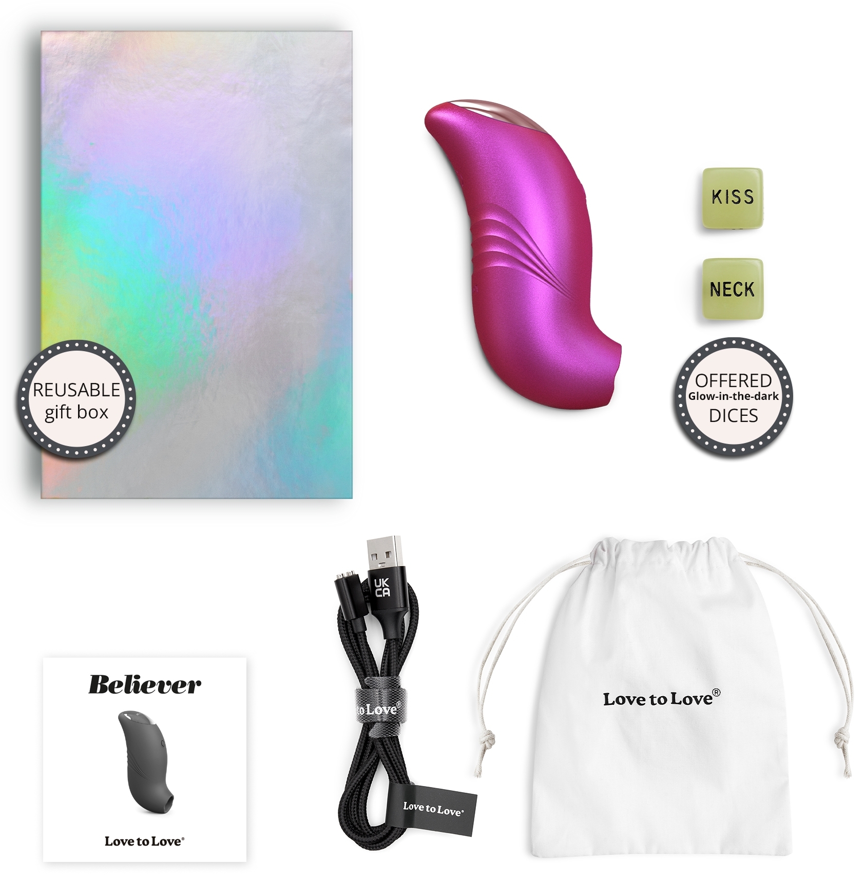 Stimulateur de clitoris Believer Love to Love Framboise – Image 2