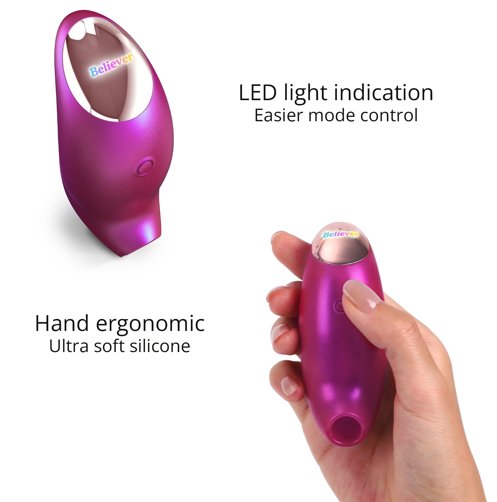 Stimulateur de clitoris Believer Love to Love Framboise – Image 4