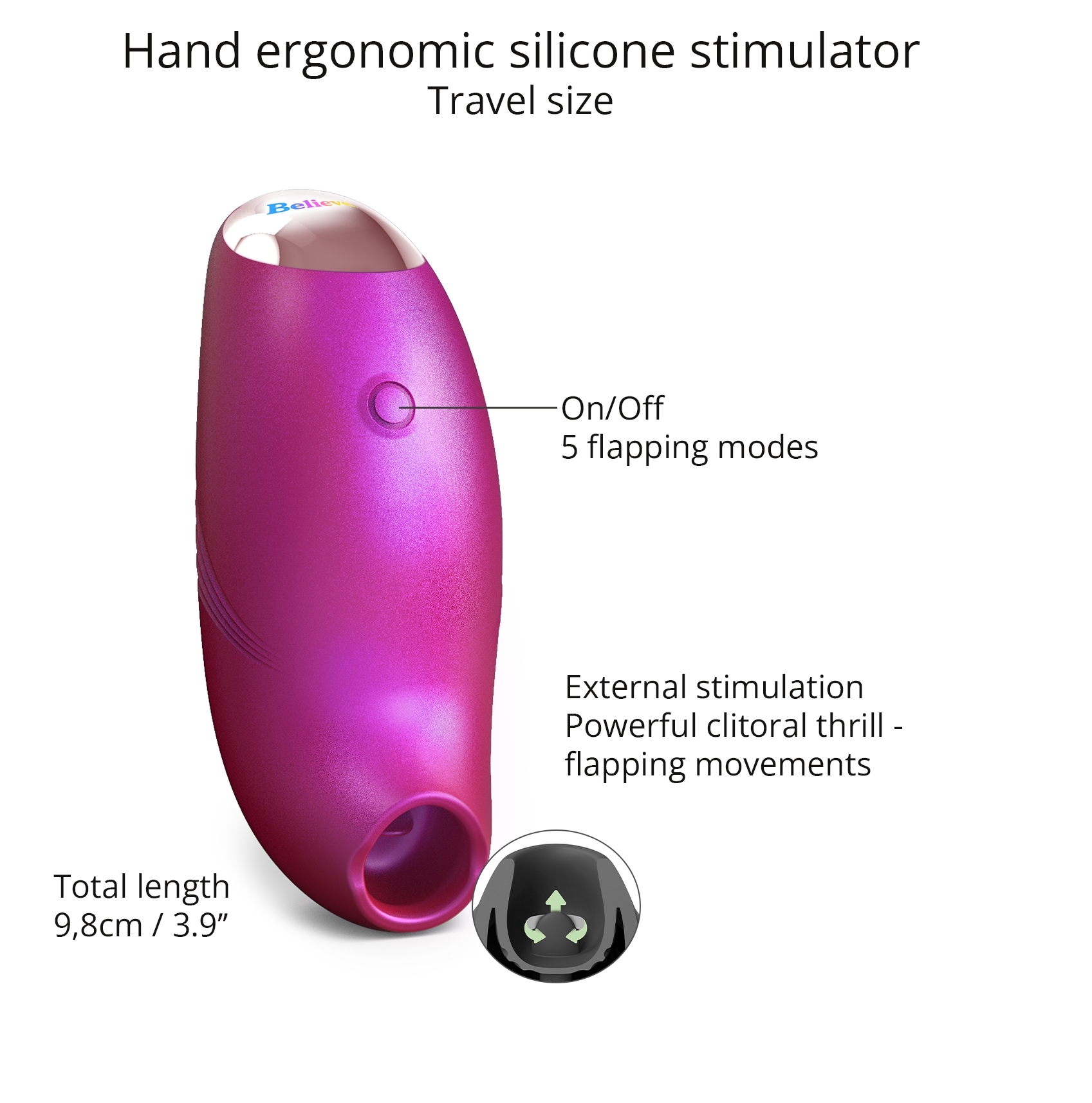 Stimulateur de clitoris Believer Love to Love Framboise – Image 5