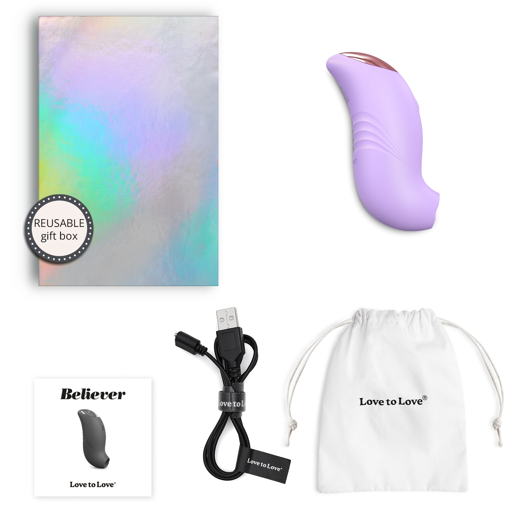 Stimulateur de clitoris Believer Love to Love Mauve – Image 2