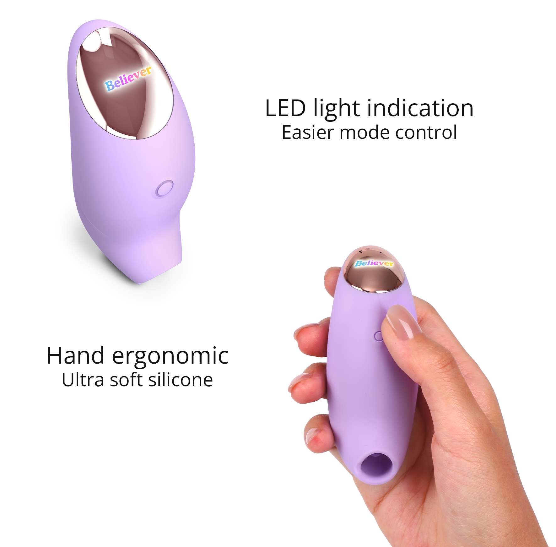 Stimulateur de clitoris Believer Love to Love Mauve – Image 4