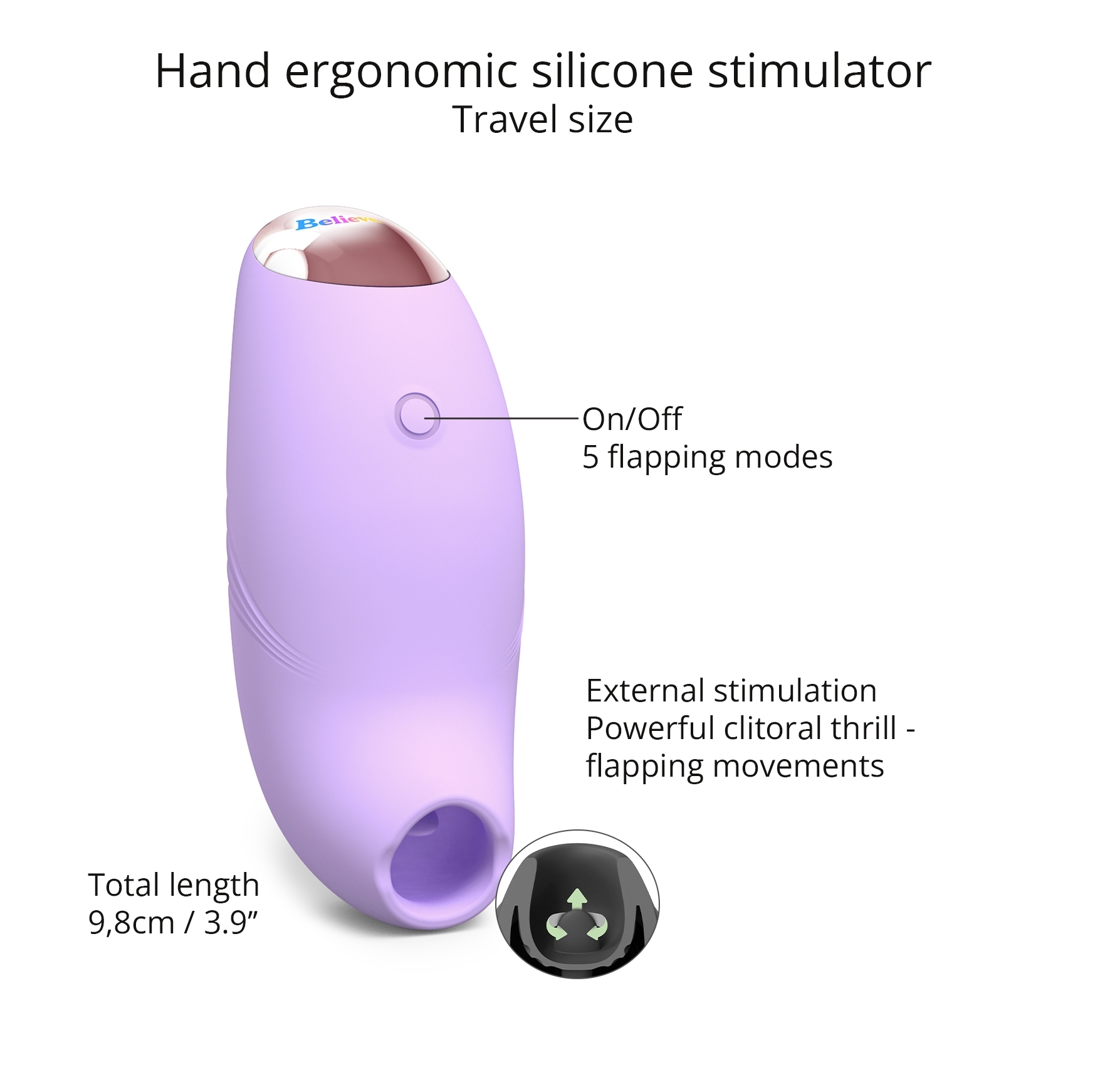 Stimulateur de clitoris Believer Love to Love Mauve – Image 5