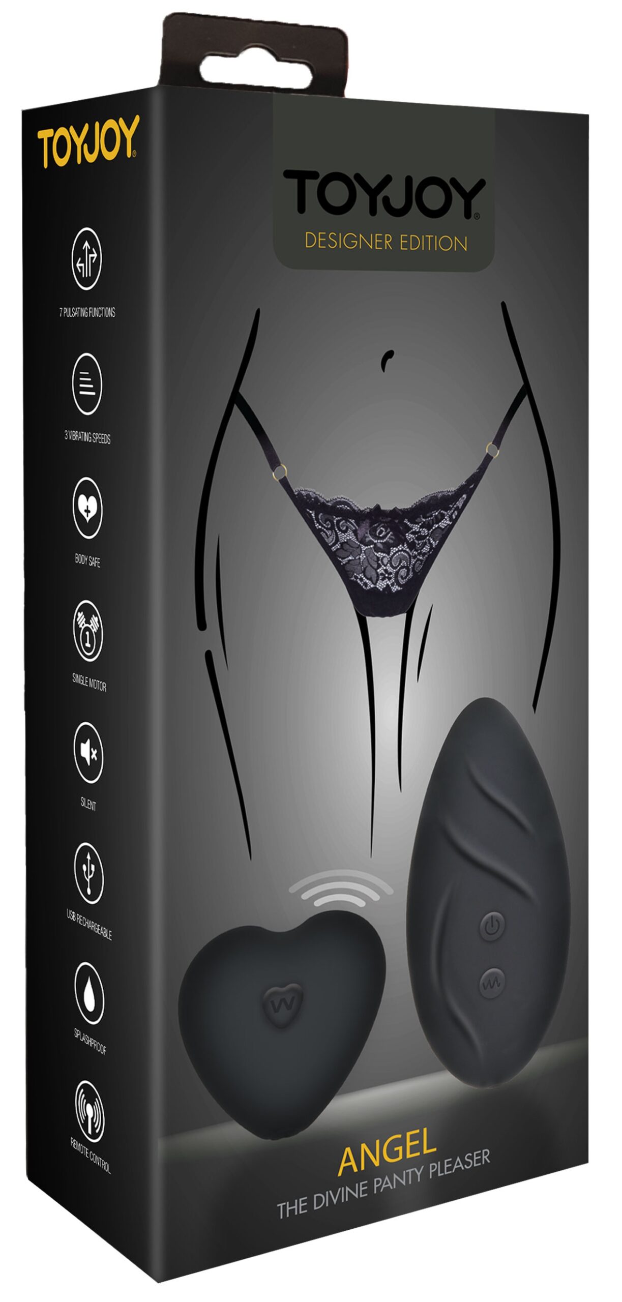 Stimulateur de clitoris télécommandé Panty Angel Noir – Image 2
