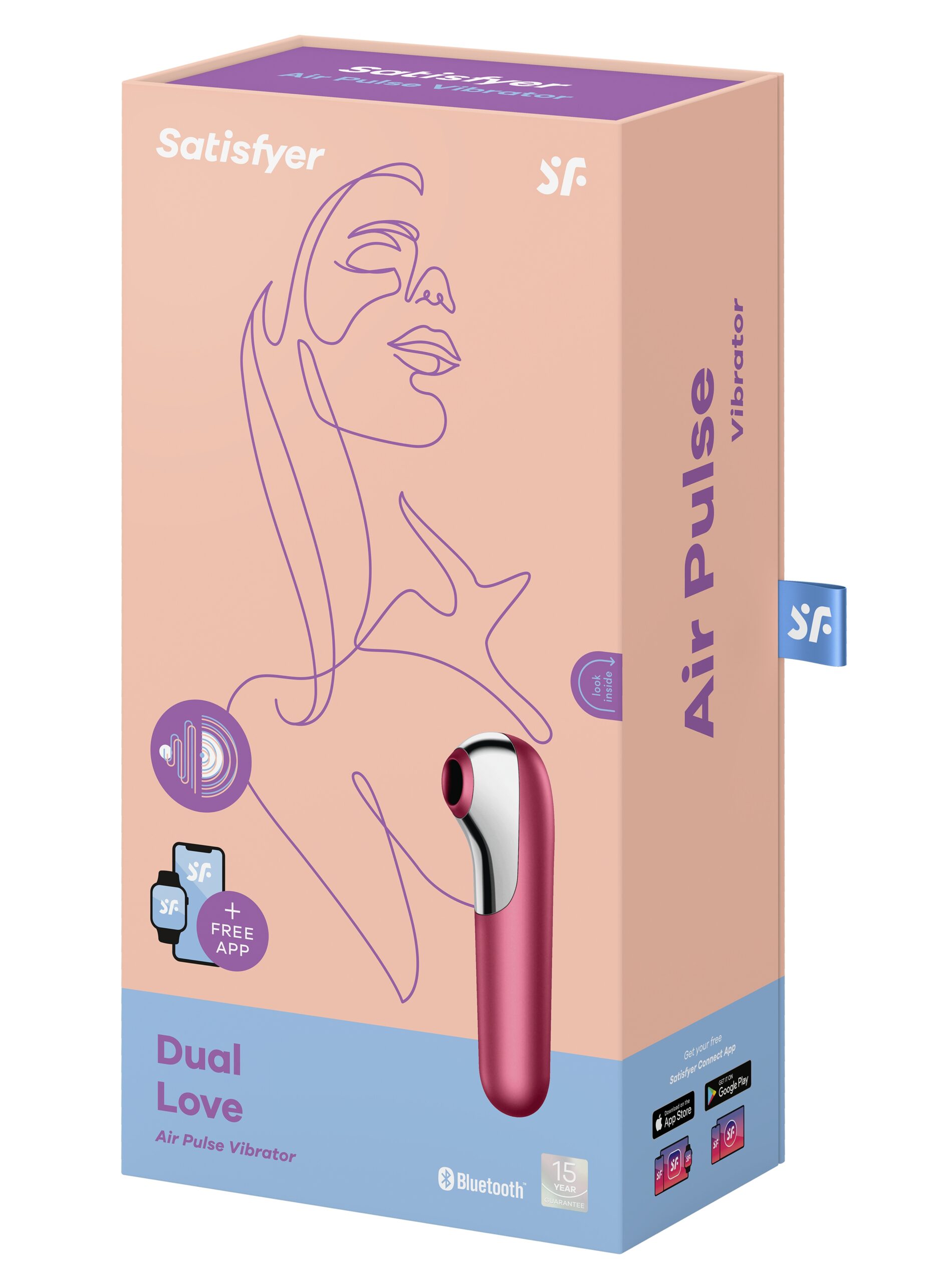 Stimulateur de clitoris + Vibromasseur Dual Love Rouge – Image 2