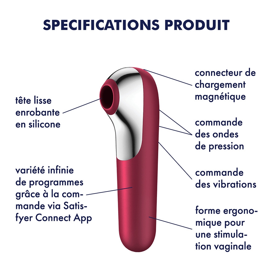 Stimulateur de clitoris + Vibromasseur Dual Love Rouge – Image 3