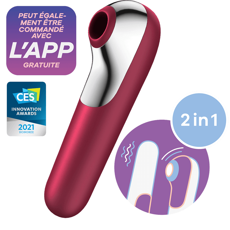 Stimulateur de clitoris + Vibromasseur Dual Love Rouge – Image 8