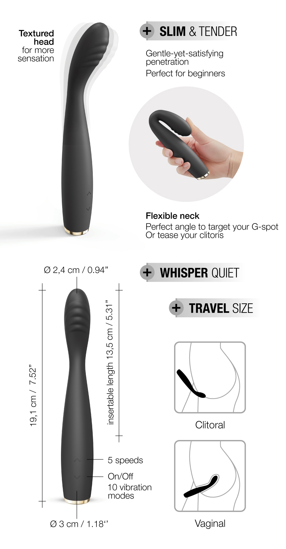 Stimulateur G-Slim Dorcel 19cm Noir – Image 7