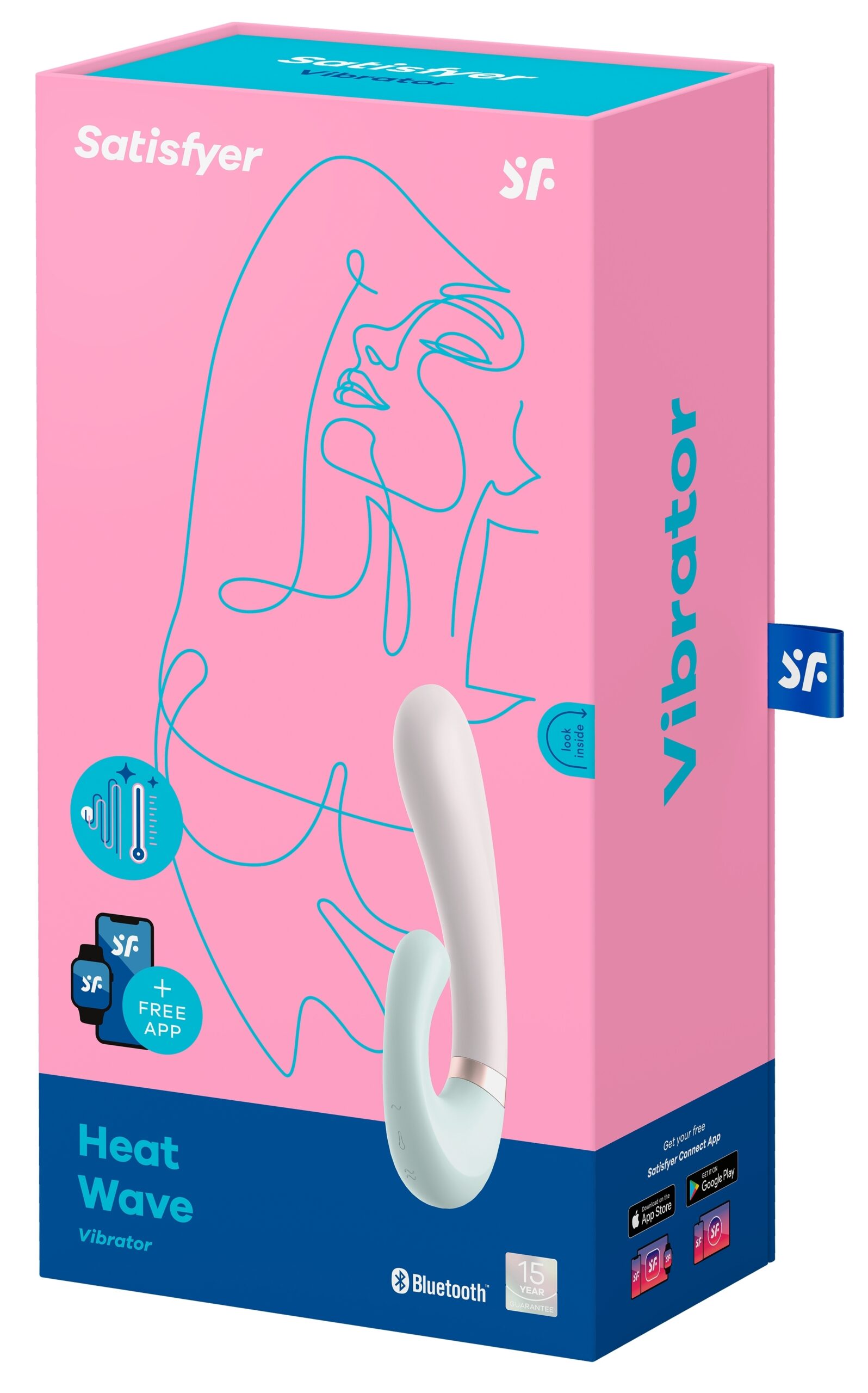 Stimulateur Point G connecté Heat Wave Satisfyer 14 x 3.5cm Menthe – Image 2