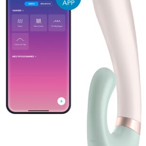 Stimulateur Point G connecté Heat Wave Satisfyer 14 x 3.5cm Menthe