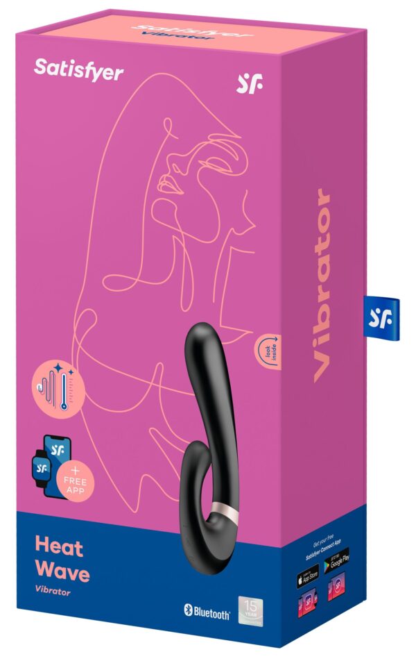 Stimulateur Point G connecté Heat Wave Satisfyer 14 x 3.5cm Noir – Image 3