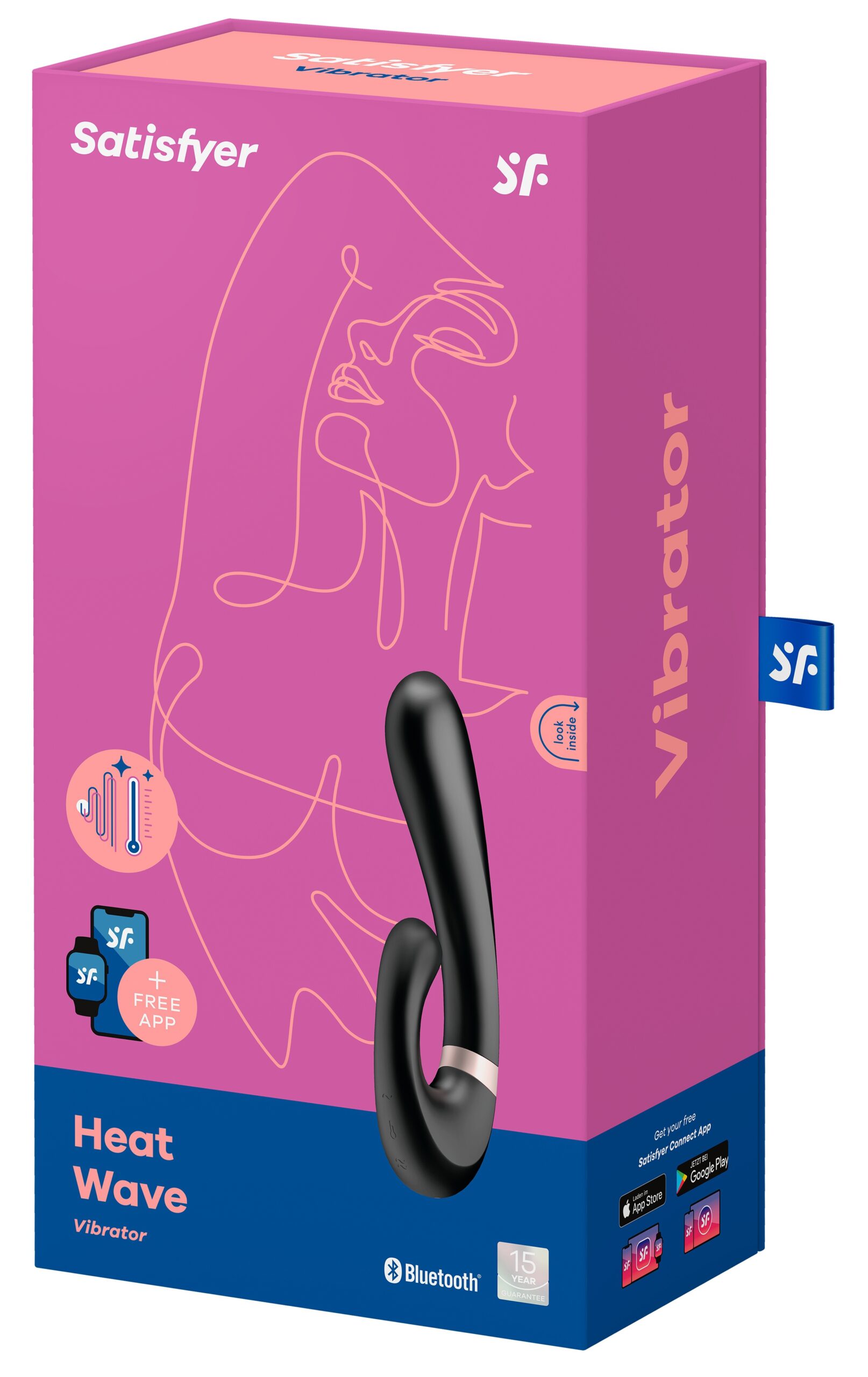 Stimulateur Point G connecté Heat Wave Satisfyer 14 x 3.5cm Noir – Image 3