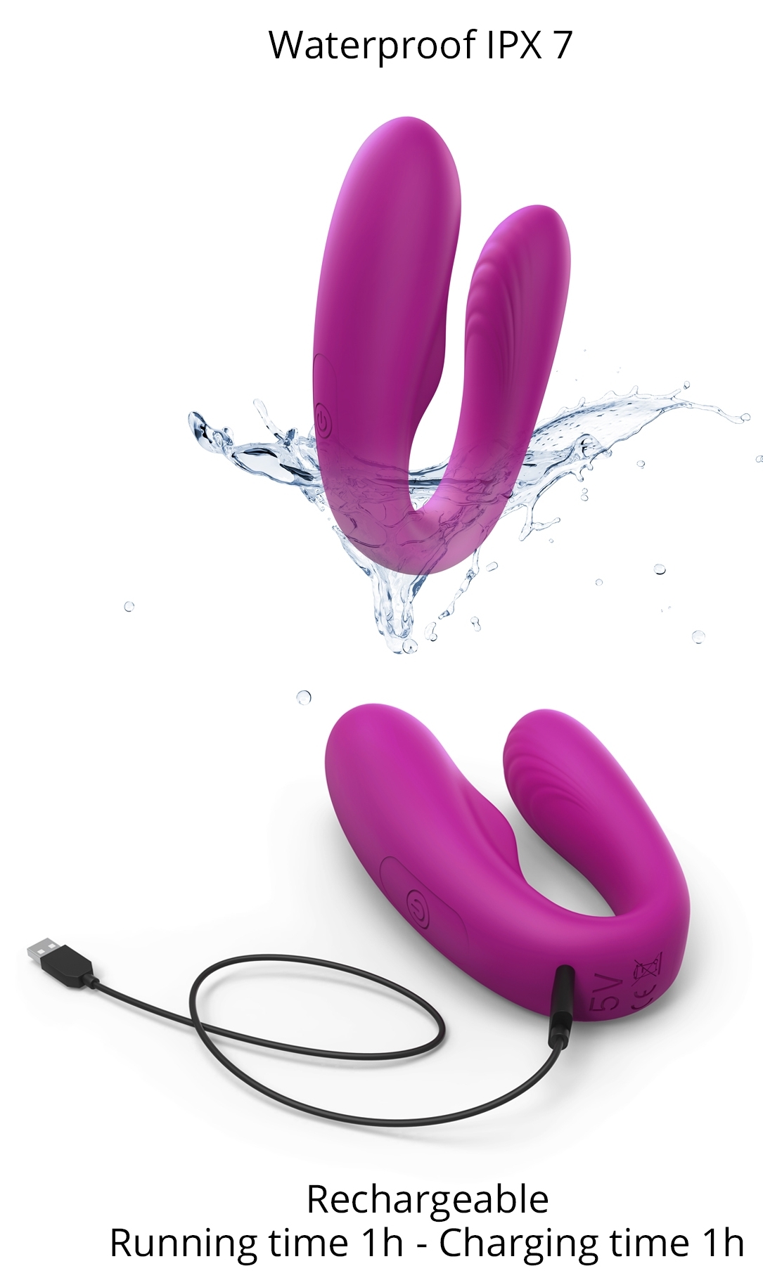 Stimulateur vibrant pour couple MATCH UP Love to Love Fuchsia – Image 3