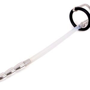 Tige d'urètre percée Catheter Ribbed 21cm - Diamètre 9mm