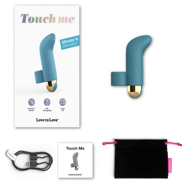 Vibro de doigt Touch Me Love to Love Bleu – Image 2