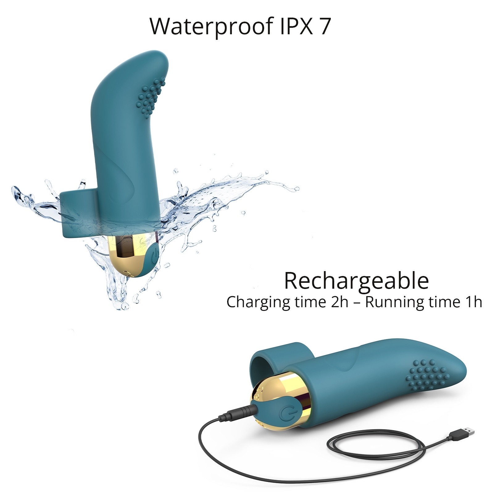 Vibro de doigt Touch Me Love to Love Bleu – Image 3