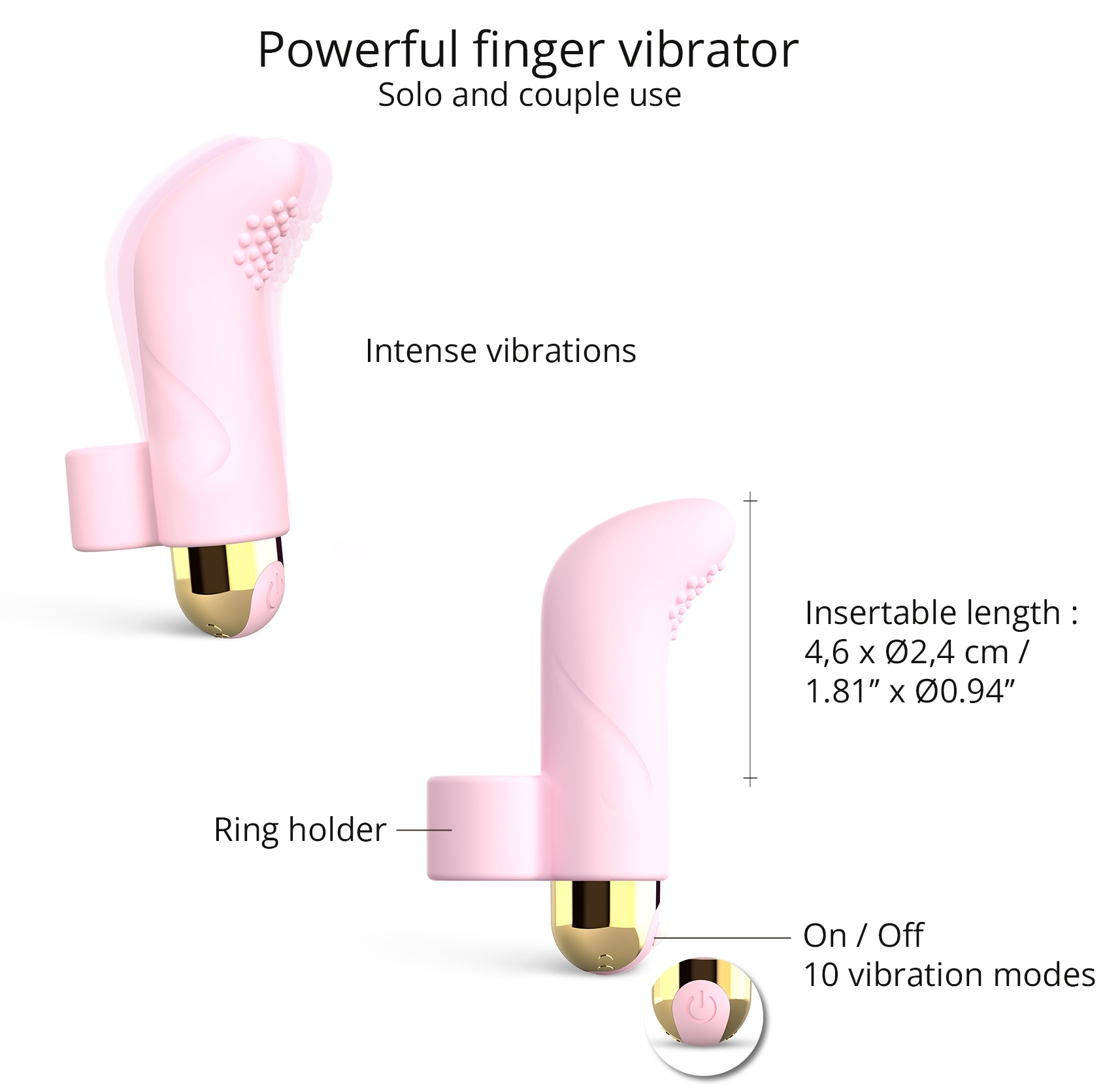 Vibro de doigt Touch Me Love to Love Rose – Image 3