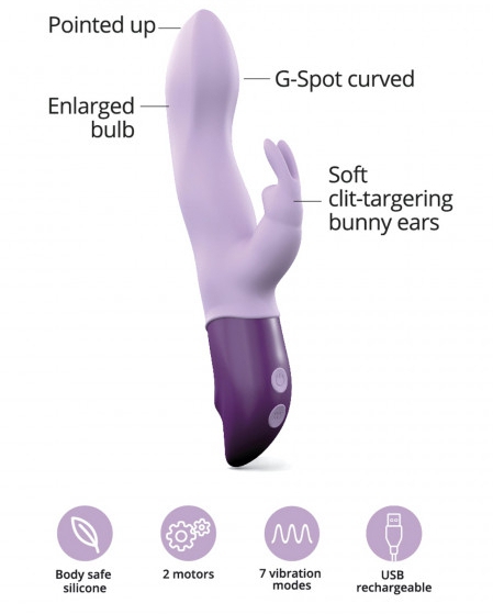Vibro HELLO RABBIT 24 x 4cm Mauve – Image 4