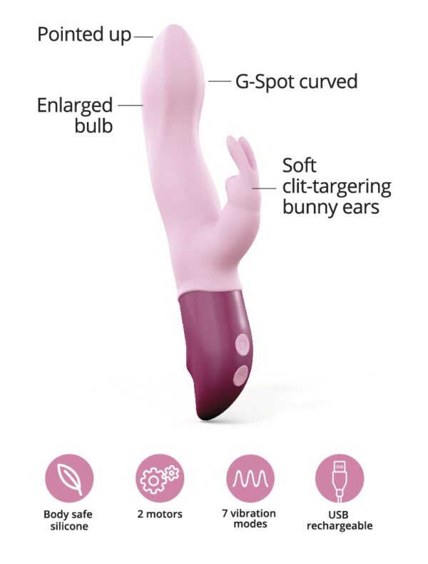 Vibro HELLO RABBIT 24 x 4cm Rose clair – Image 4