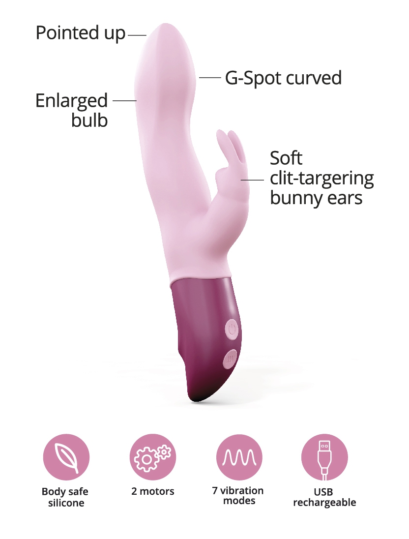Vibro HELLO RABBIT 24 x 4cm Rose clair – Image 4