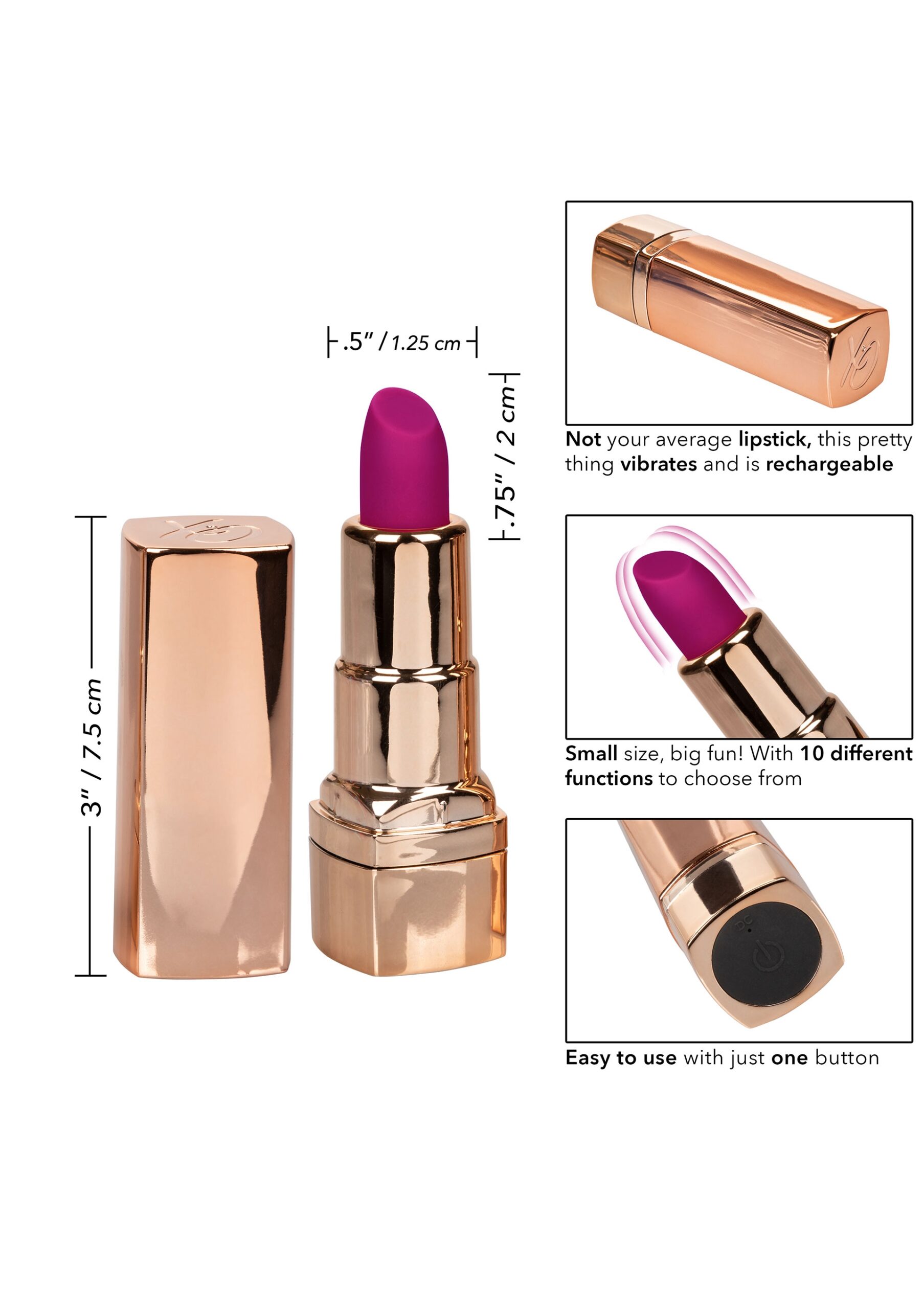 Vibro Lipstick 8cm Rose – Image 8