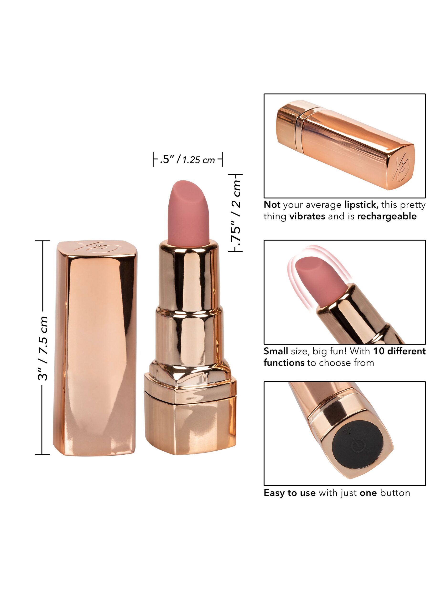 Vibro Lipstick 8cm Rose clair – Image 8