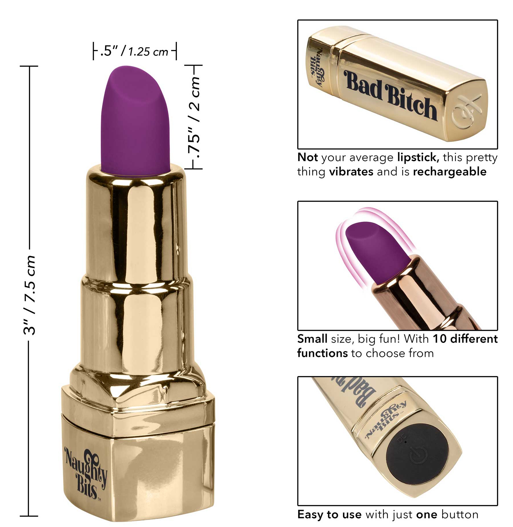 Vibro lipstick Bad Bitch 7.5cm Violet – Image 7