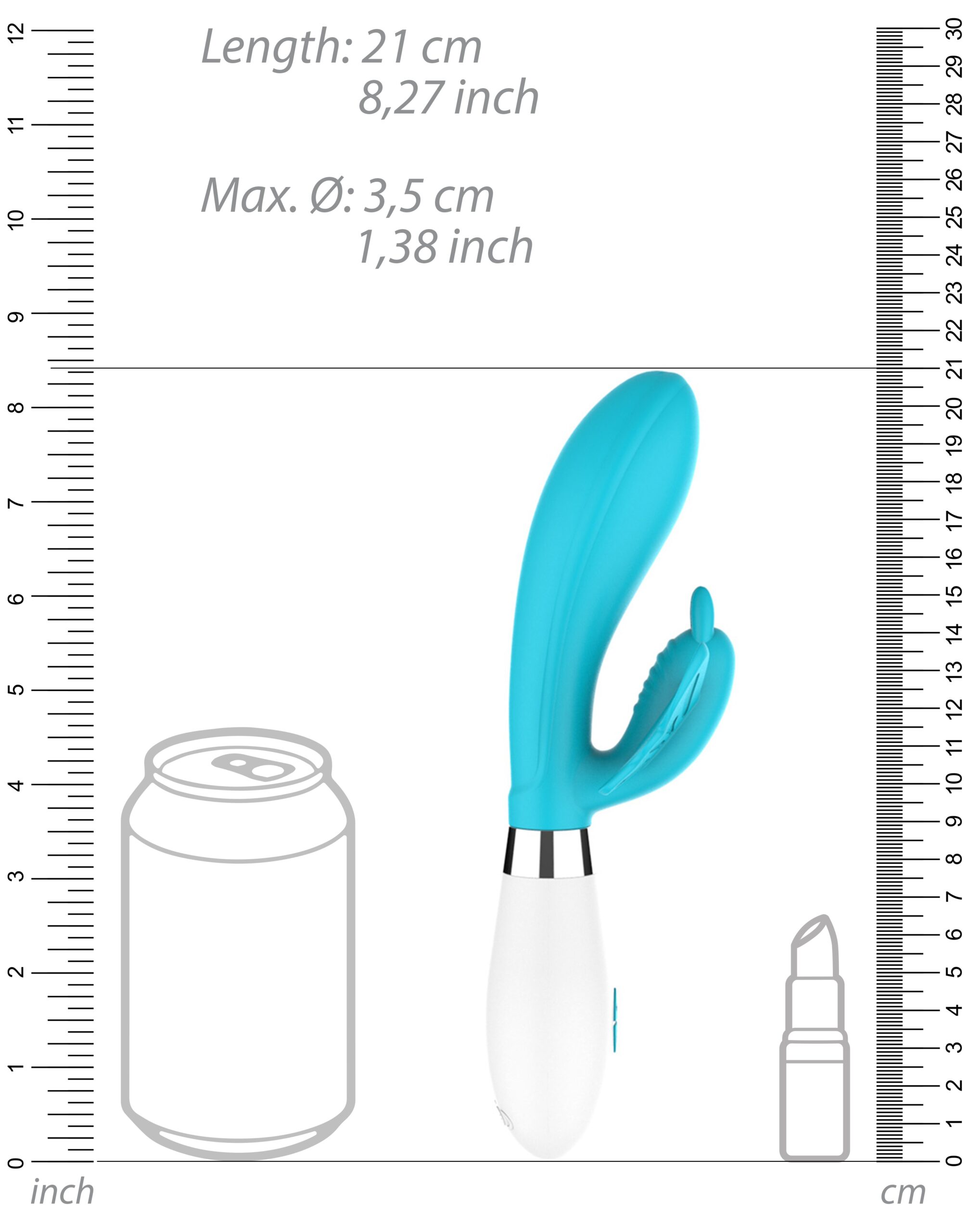 Vibro Rabbit Alexios 21cm Bleu – Image 7