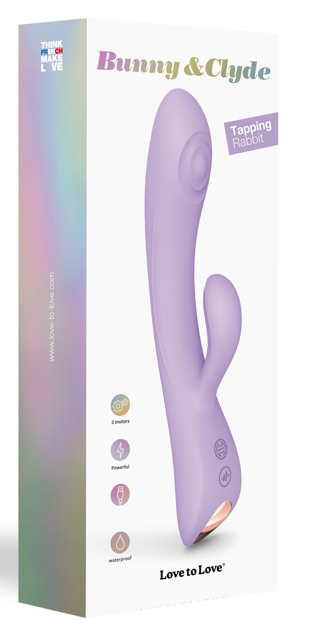 Vibro Rabbit Bunny & Clyde Love to Love 22cm Mauve – Image 2