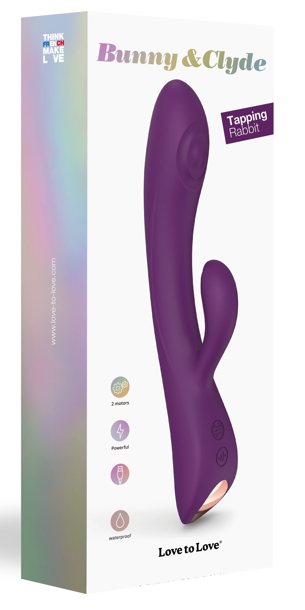 Vibro Rabbit Bunny & Clyde Love to Love 22cm Violet – Image 2