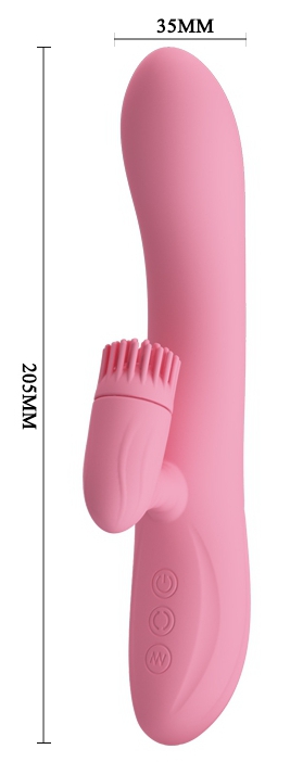 Vibro Rabbit Chris Pretty Love 20 x 3.5 cm Rose – Image 6