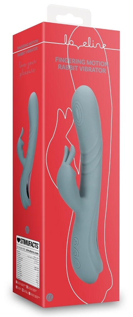 Vibro Rabbit Fingering Motion 23 cm Gris – Image 2