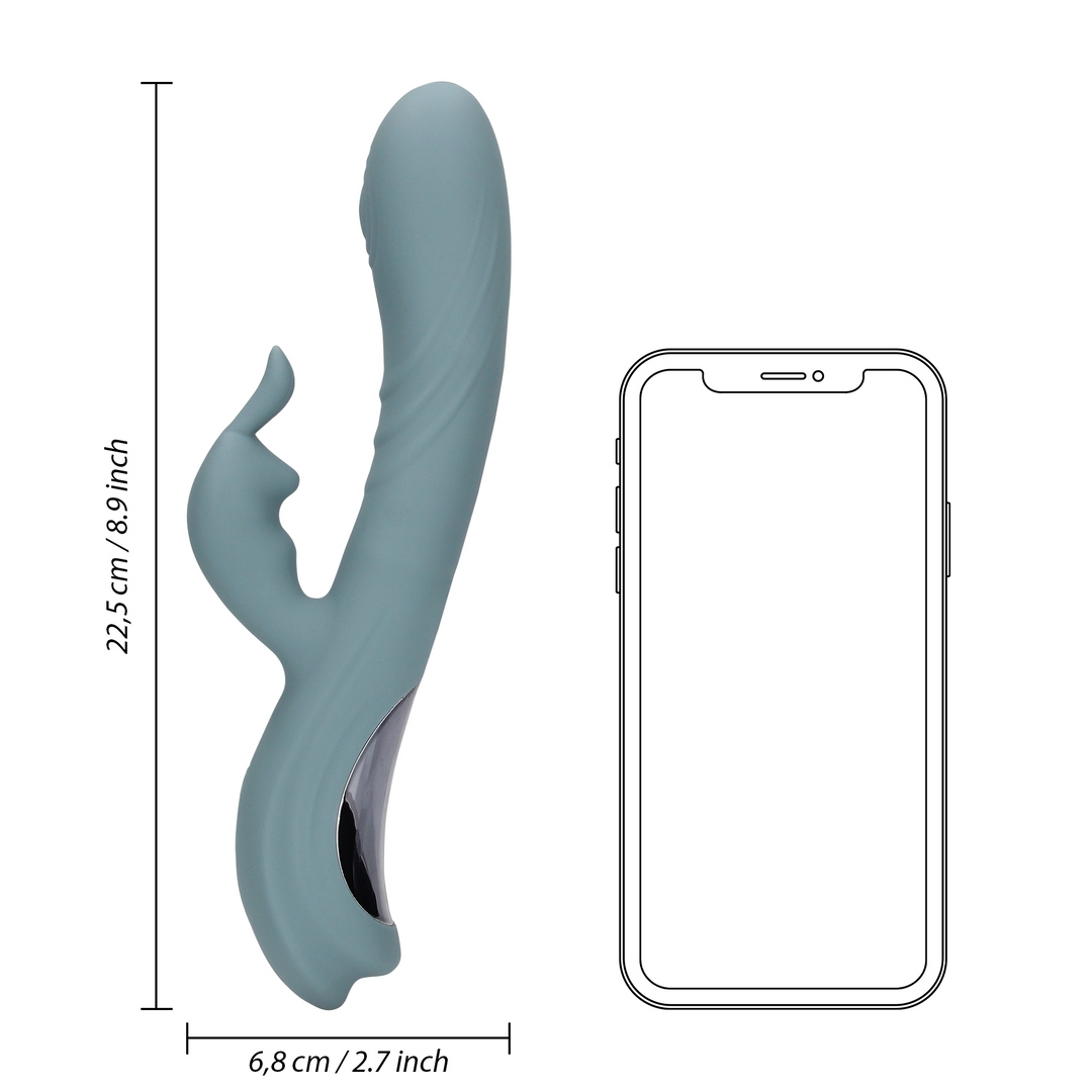 Vibro Rabbit Fingering Motion 23 cm Gris – Image 9