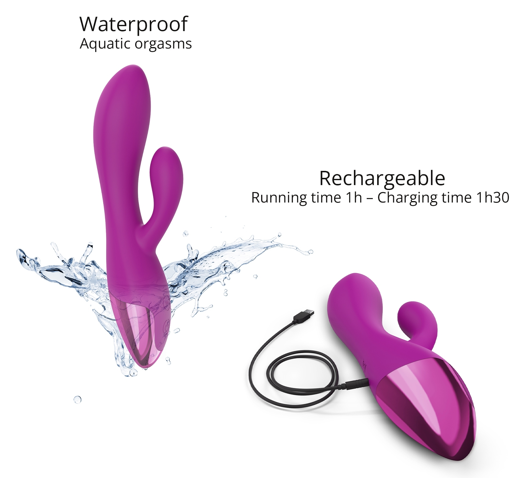 Vibro Rabbit Funky Bunny Love to Love Fuchsia – Image 3