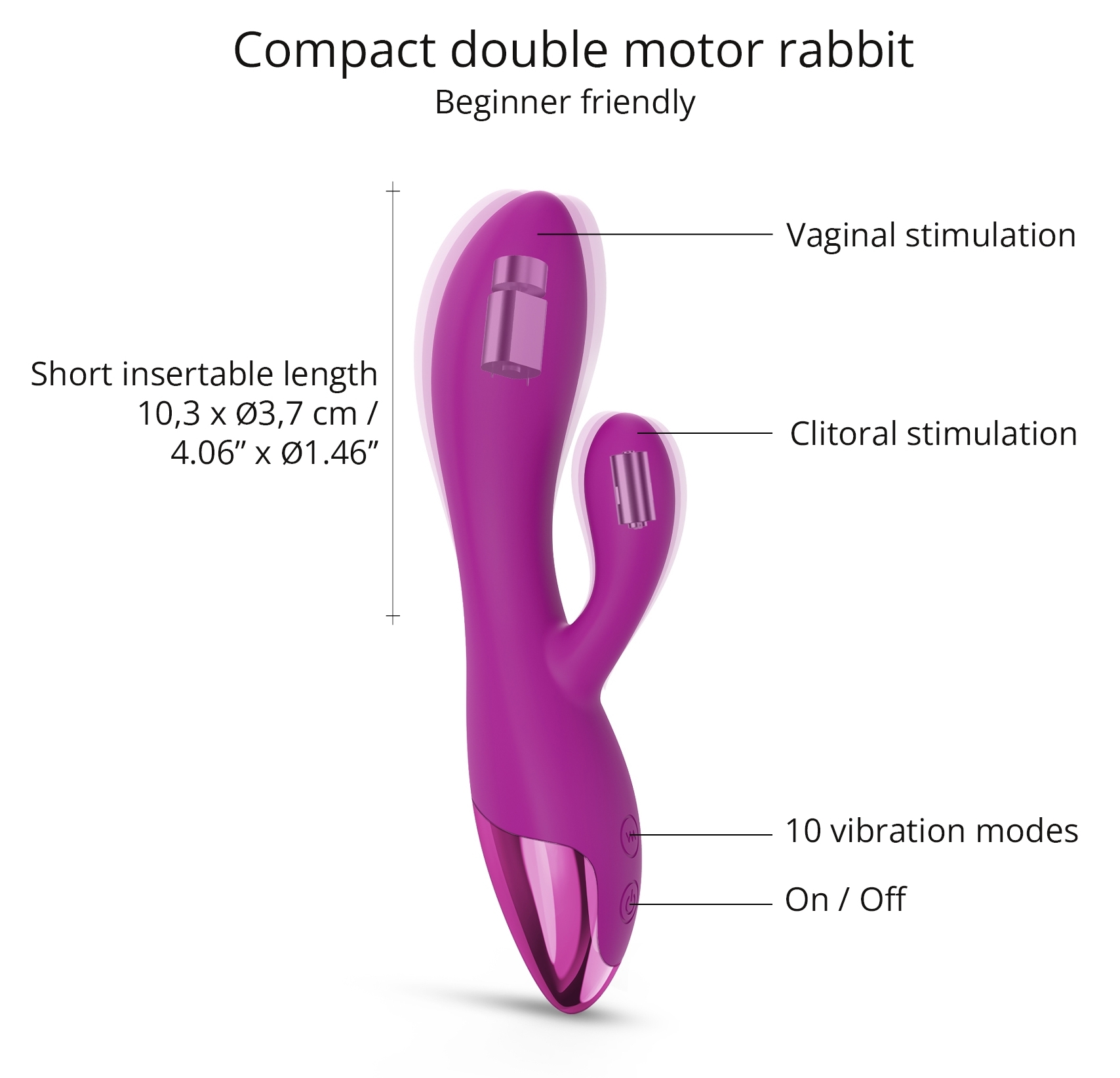 Vibro Rabbit Funky Bunny Love to Love Fuchsia – Image 4