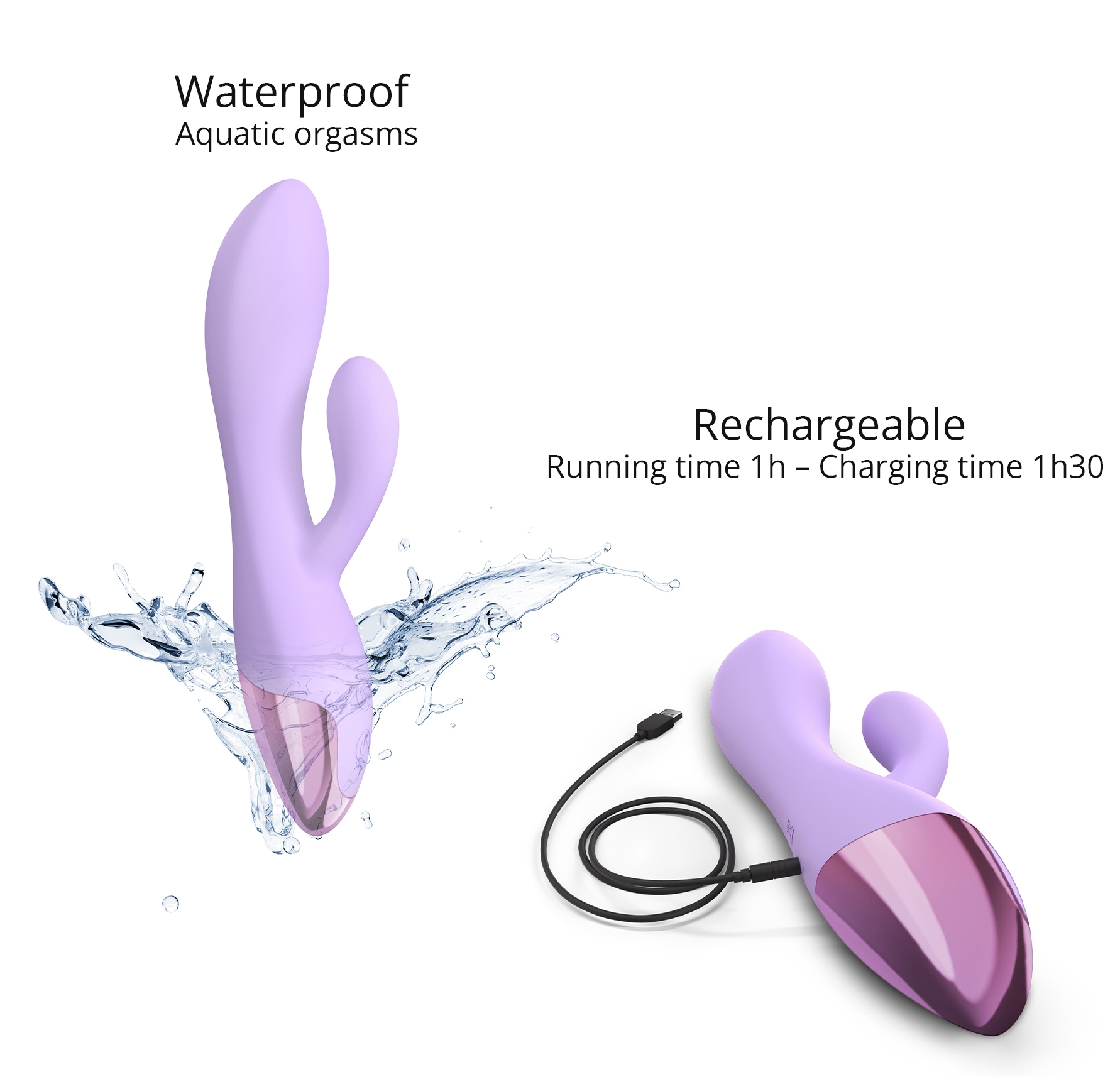 Vibro Rabbit Funky Bunny Love to Love Mauve – Image 3