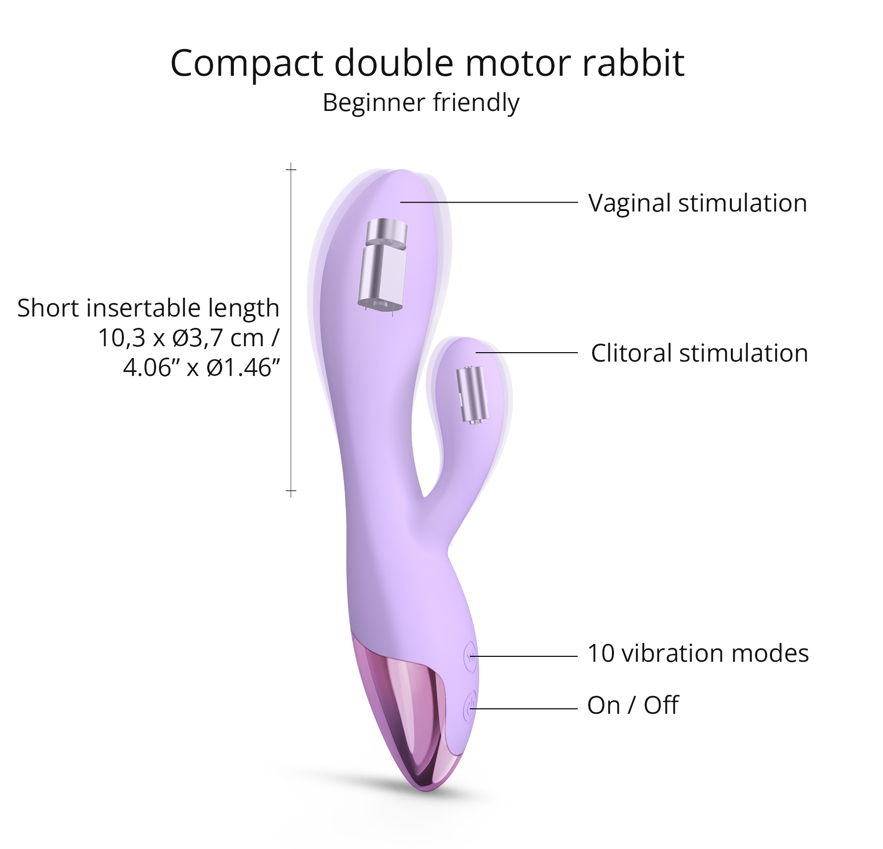 Vibro Rabbit Funky Bunny Love to Love Mauve – Image 4
