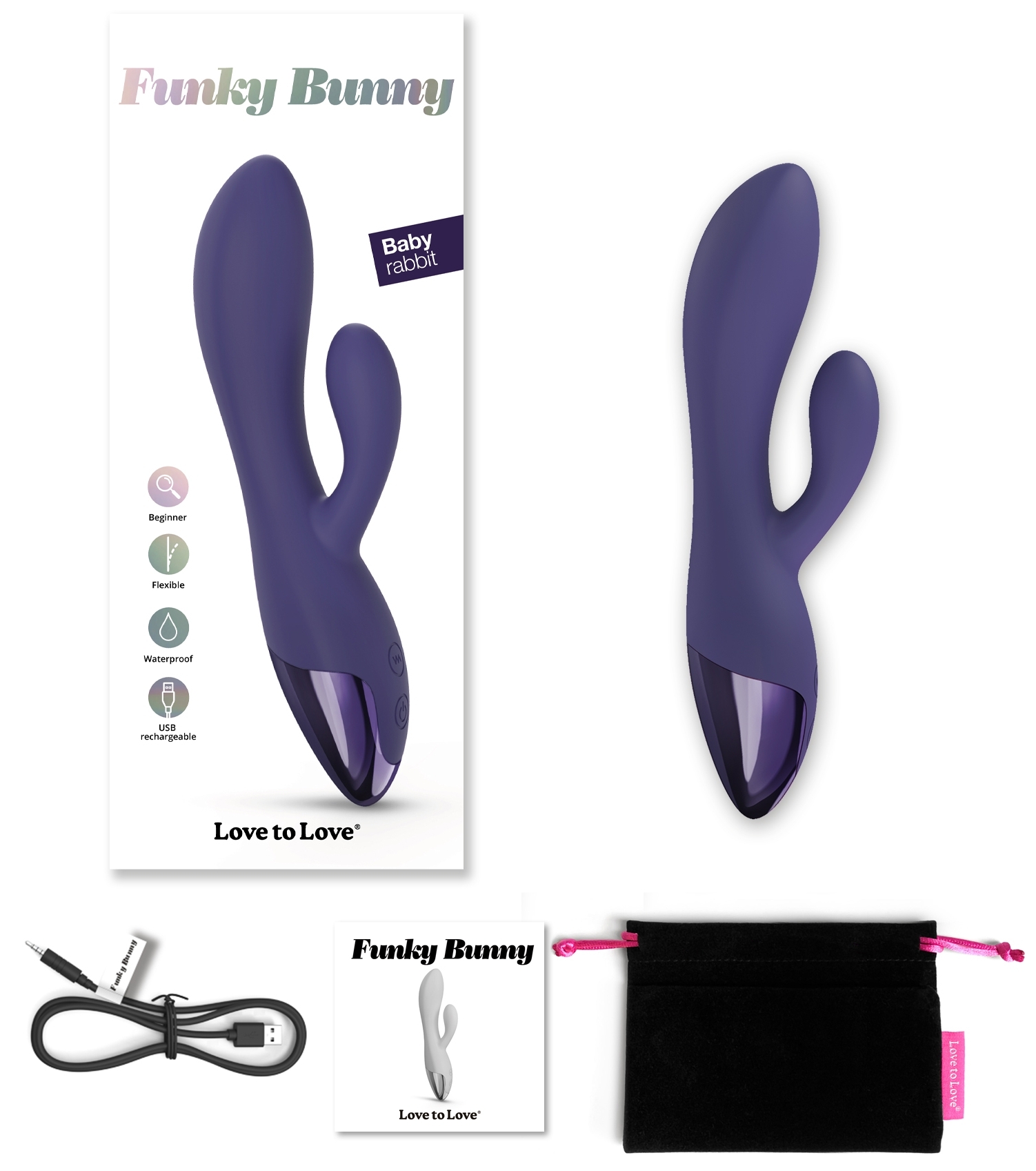 Vibro Rabbit Funky Bunny Love to Love Violet – Image 2