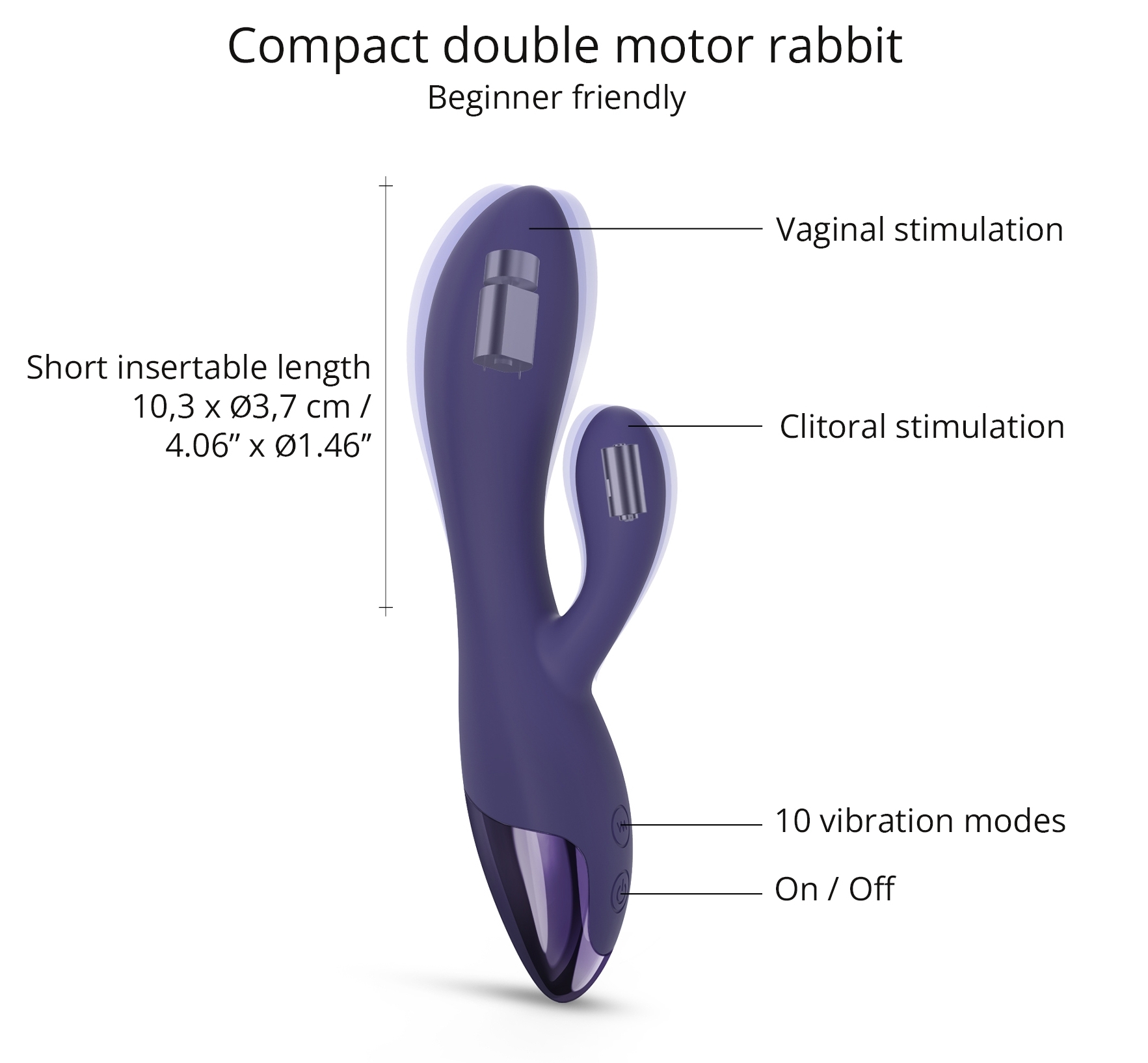 Vibro Rabbit Funky Bunny Love to Love Violet – Image 4