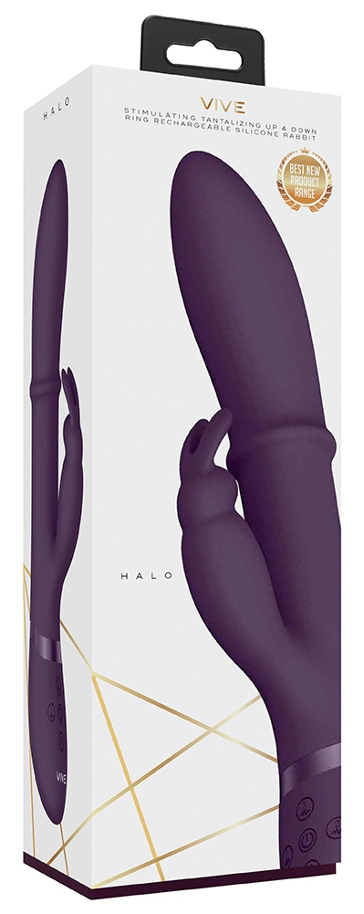 Vibro Rabbit Halo 24.5 x 3.5cm Violet – Image 2
