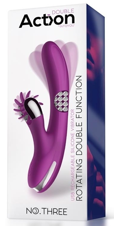 Vibro Rabbit Rotating Double 10 x 3.5cm Violet – Image 2