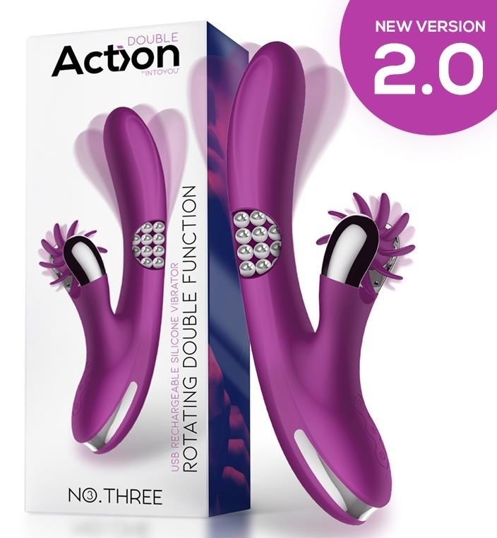 Vibro Rabbit Rotating Double 10 x 3.5cm Violet – Image 5