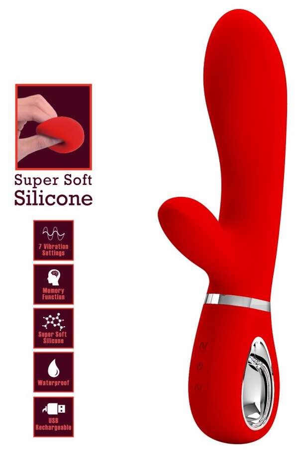 Vibro Rabbit Thomas 11 x 3.8cm Rouge – Image 5