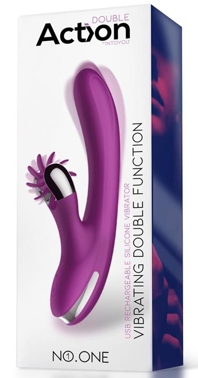 Vibro Rabbit Vibrating Double 10 x 3.5cm Violet – Image 2
