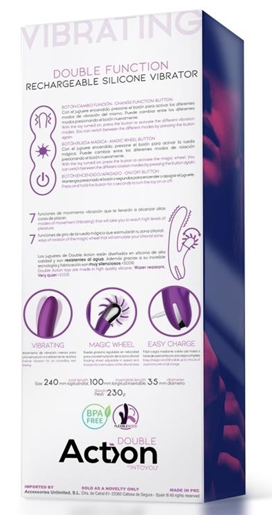 Vibro Rabbit Vibrating Double 10 x 3.5cm Violet – Image 6