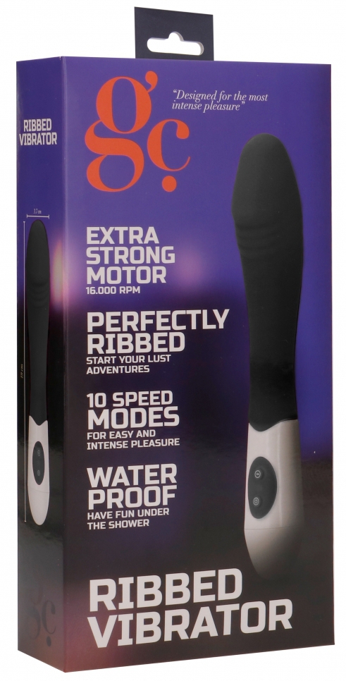 Vibro Ribbed Vibrator 12 x 3.7cm Noir – Image 2