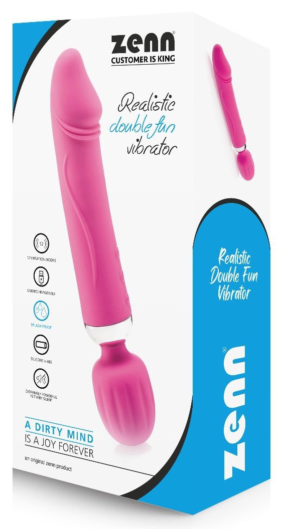 Vibro Wand Double Fun 17.5 x 4.5cm Rose – Image 2