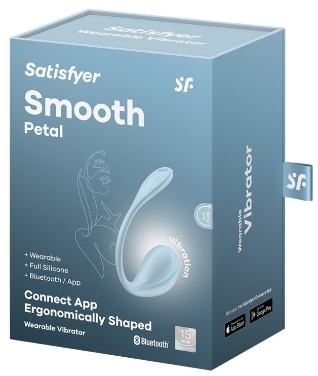 Vibromasseur Connecté Point G Smooth Petal 8.5 x 3.8cm Bleu Clair – Image 2