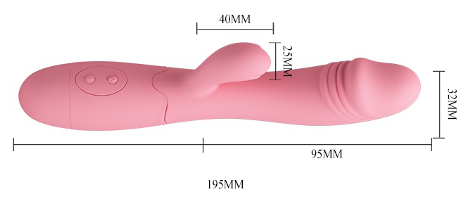 Vibromasseur Rabbit Snappy 9.5 x 3.2cm Rose Pastel – Image 5
